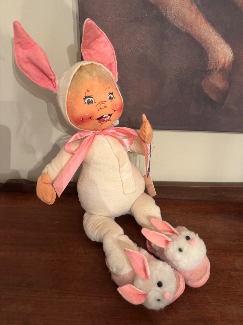 Vintage 1991 Annalee Easter Bunny Suit Kid doll tag 1871